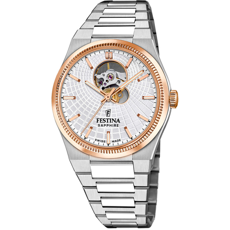 Riv Open Heart Silver / Stainless Steel | Silver Dial