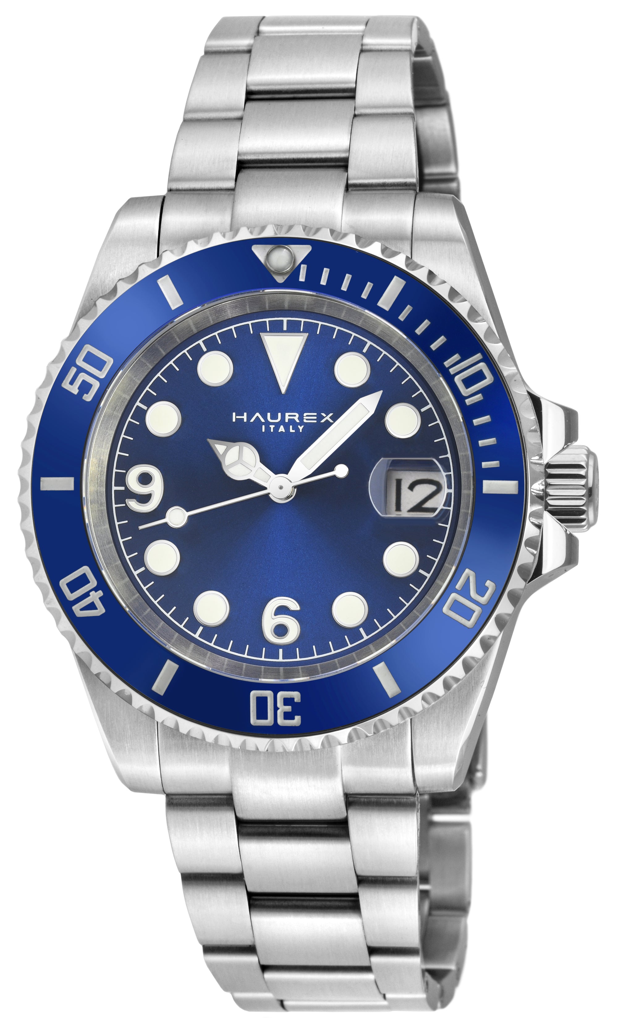 Haurex Italy Barracuda (316L Case, Blue Sunray Dial, Ceramic Bezel, 316L Stainless Steel Bracelet)
