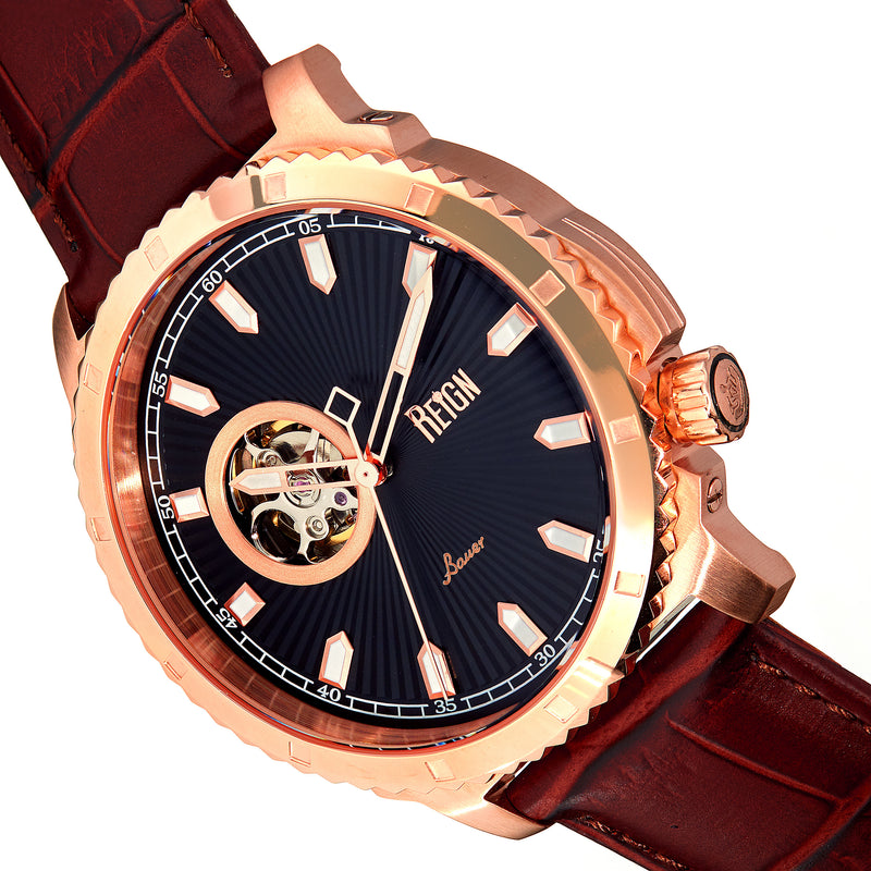 Bauer Rose Gold/Black | Black Dial