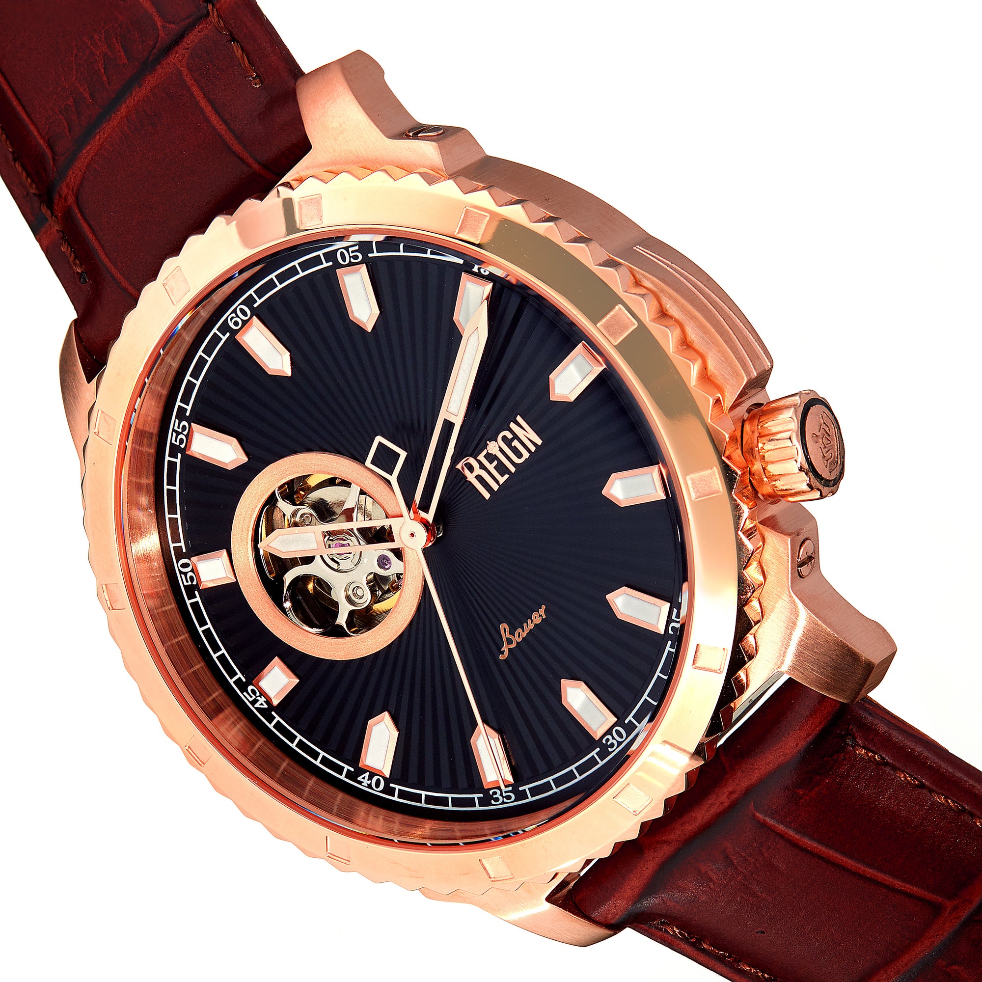 Bauer Rose Gold/Black | Black Dial