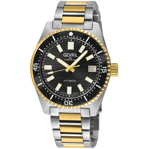 Atlantic Avenue Onyx Black Horizontally Striated Dial Two-Tone IPYG Stainless Steel Bracelet Black Ceramic Bezel 40mm