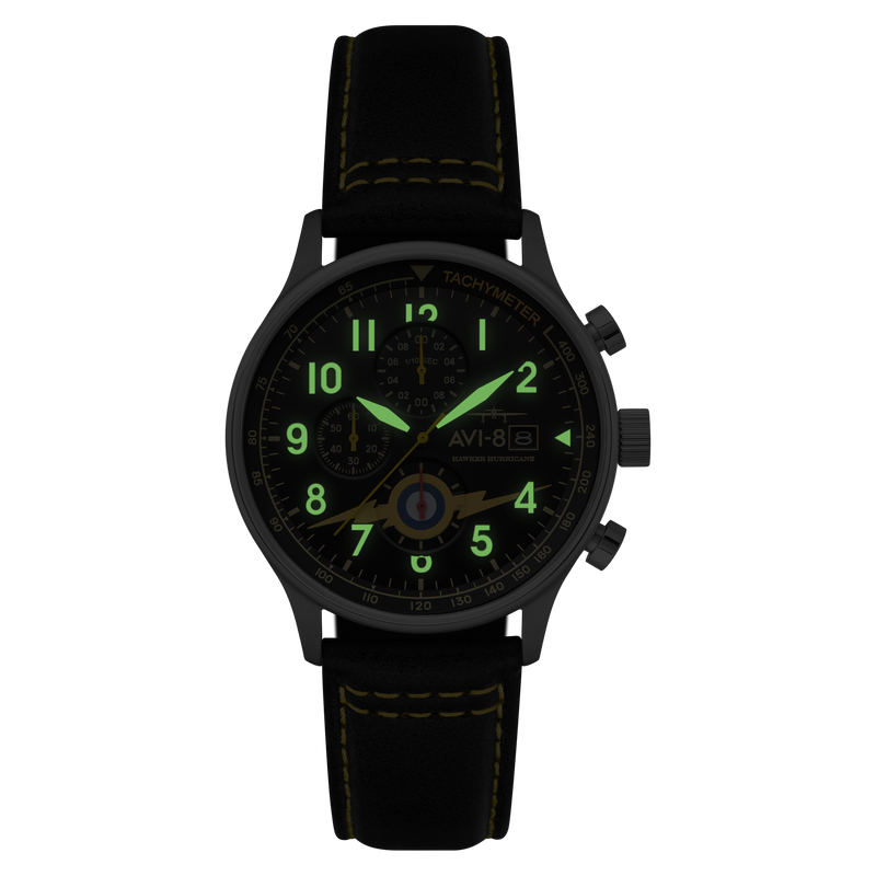 Classic Chronograph Black / Black Leather | Black Dial