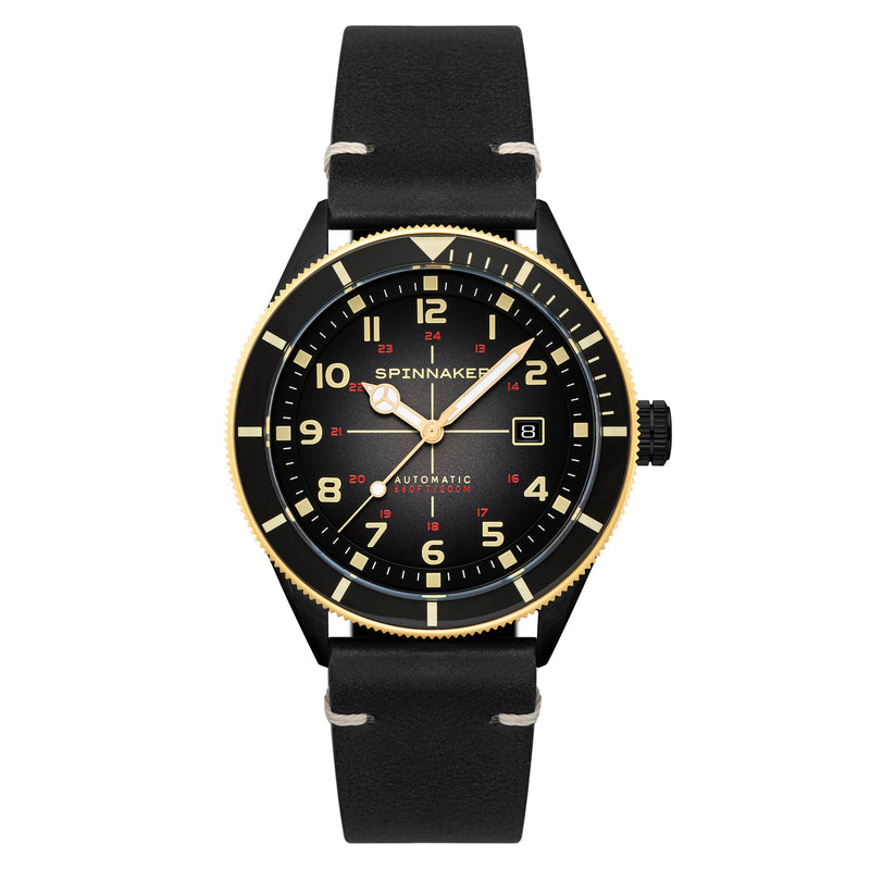 Cahill Automatic Black / Black Leather | Black Dial