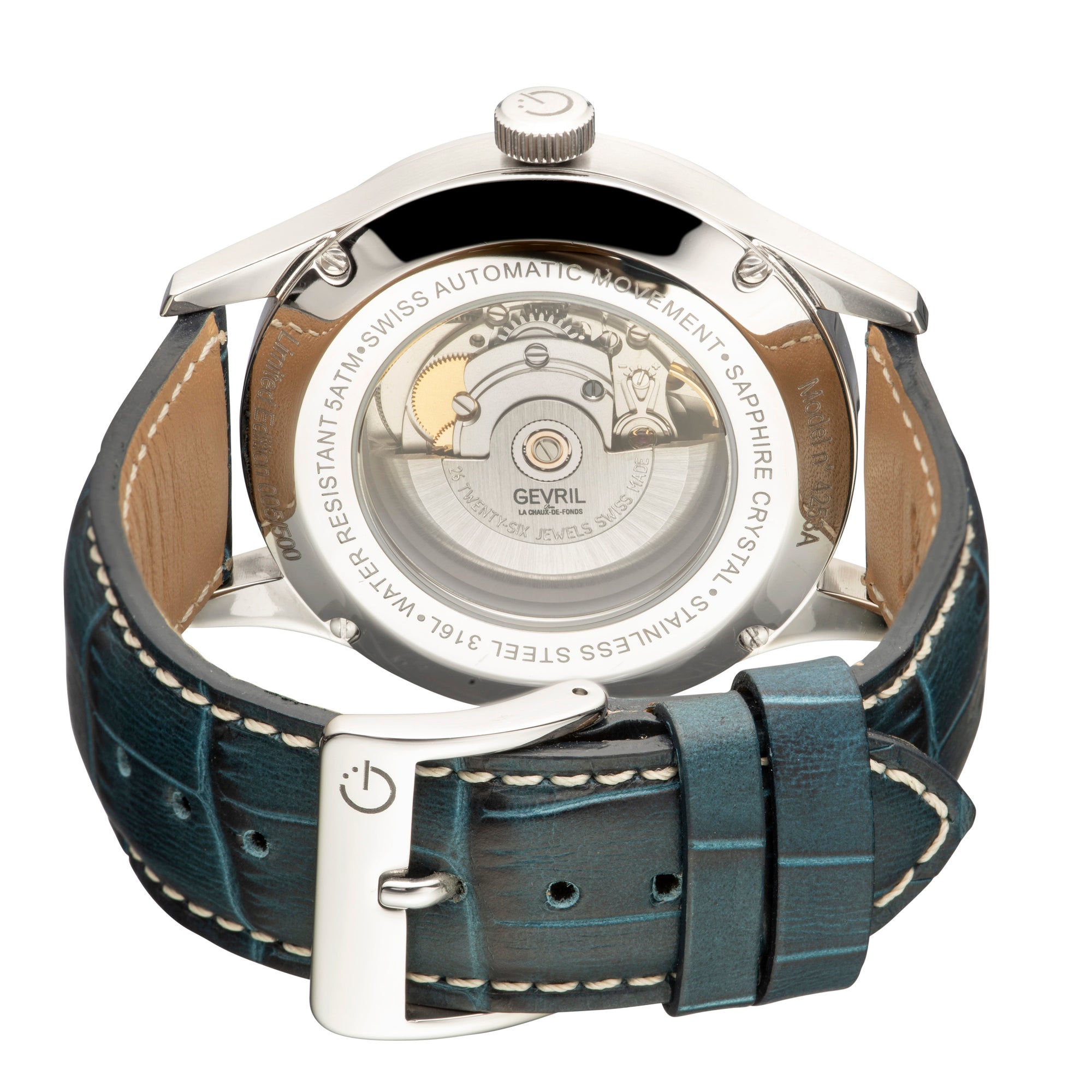 Five Points Gevril Sellita SW200 Swiss Automatic Blue Watch