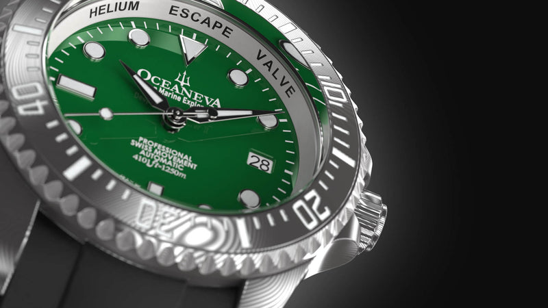 Damascus Swiss Automatic SW200 Deep Marine Explorer II Damascus/Green Dial | Green Dial