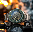 Croft 42 Skeleton Automatic Green / Stainless Steel | Black Dial