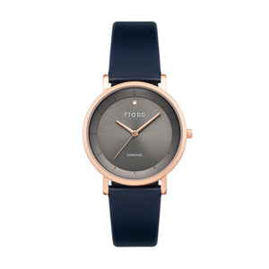 Jensen Rose Gold and Gray / Leather | Gray Dial