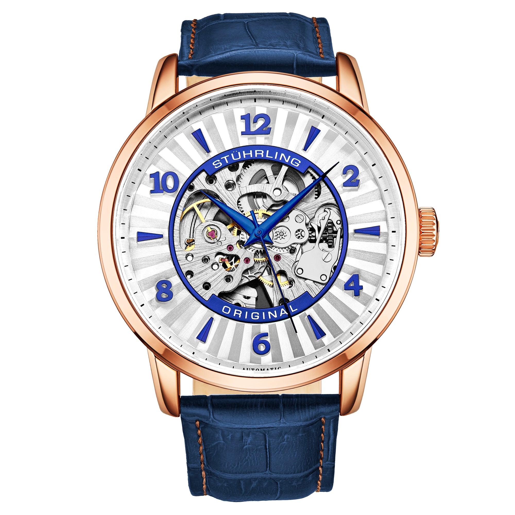 Legacy Blue/Silver/RG Leather | Silver Dial