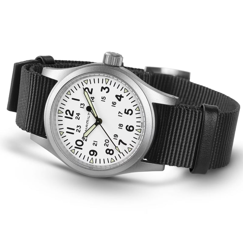 Khaki Field White / Fabric | White Dial