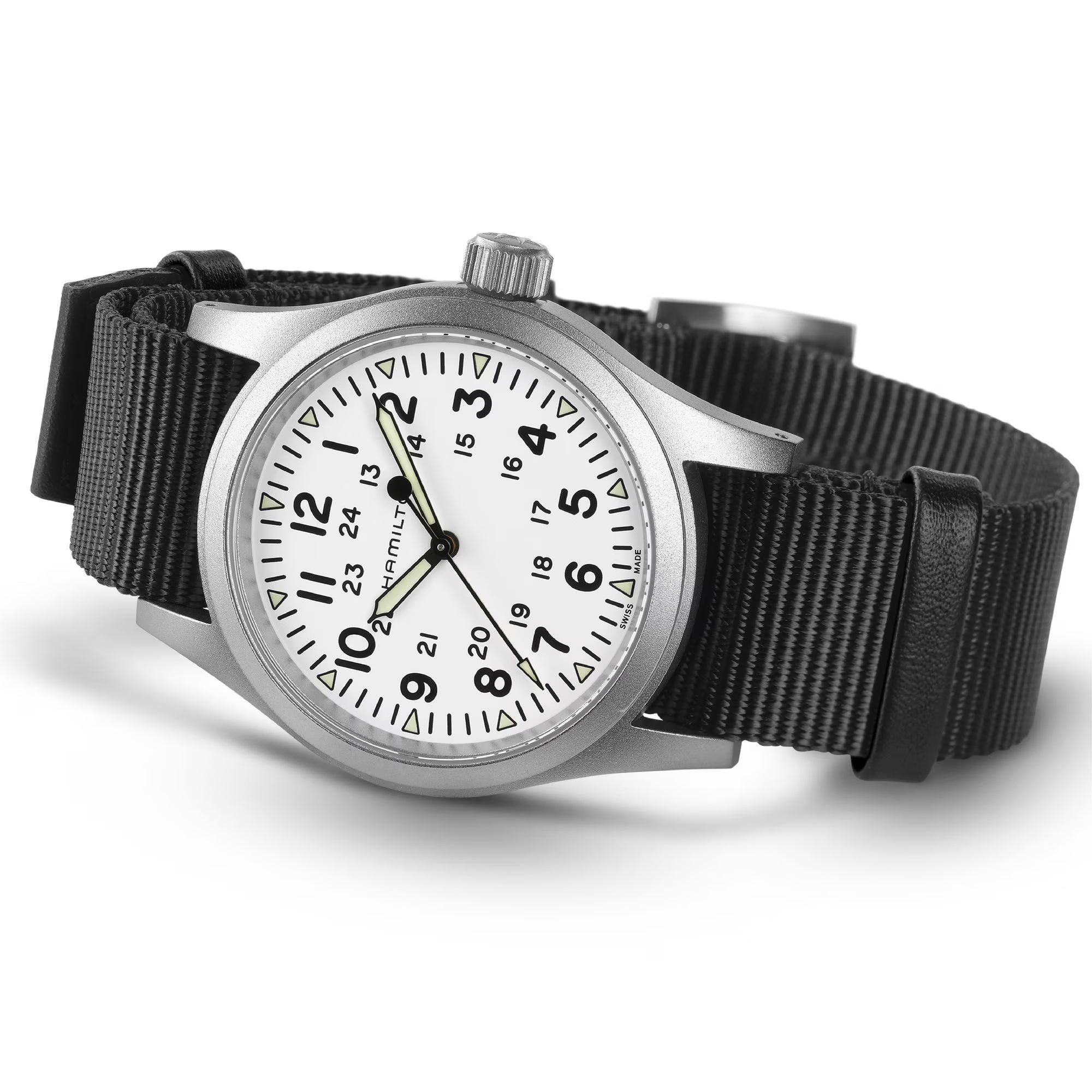 Khaki Field White / Fabric White Dial