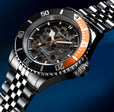 Atlantica Black & Orange / Stainless Steel | Black Dial