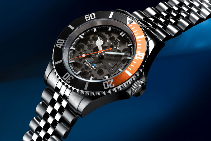 Atlantica Black & Orange / Stainless Steel | Black Dial