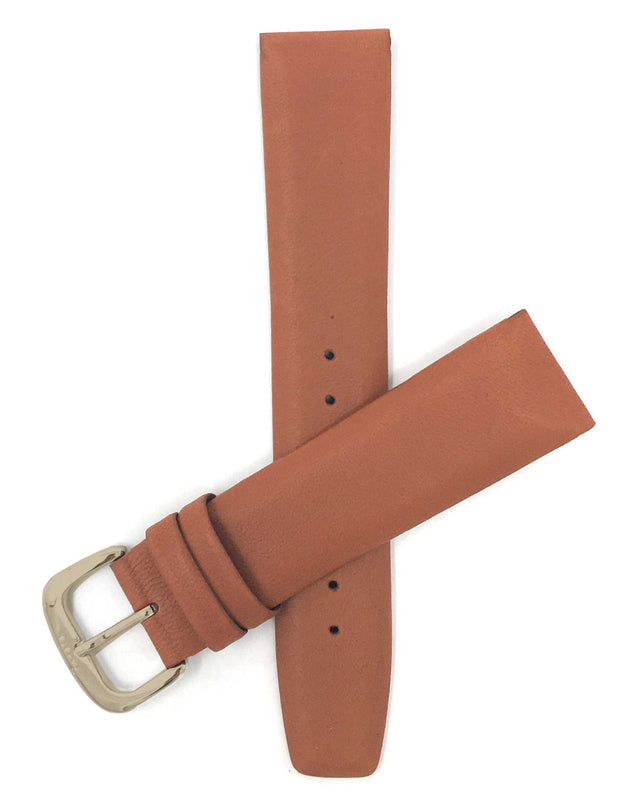 415 | 20mm Tan Leather Watch Band - Classic - Padded 20mm / Tan / Gold Buckle |  Dial