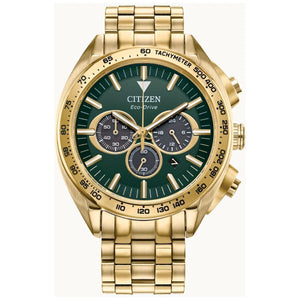 Citizen 43mm / Silver and Gold / Green | Green Dial
