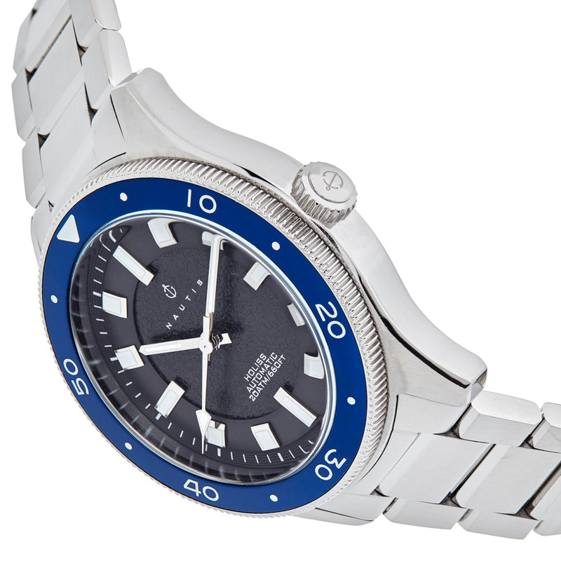 Holiss Automatic Diver Silver/Blue | Black Dial