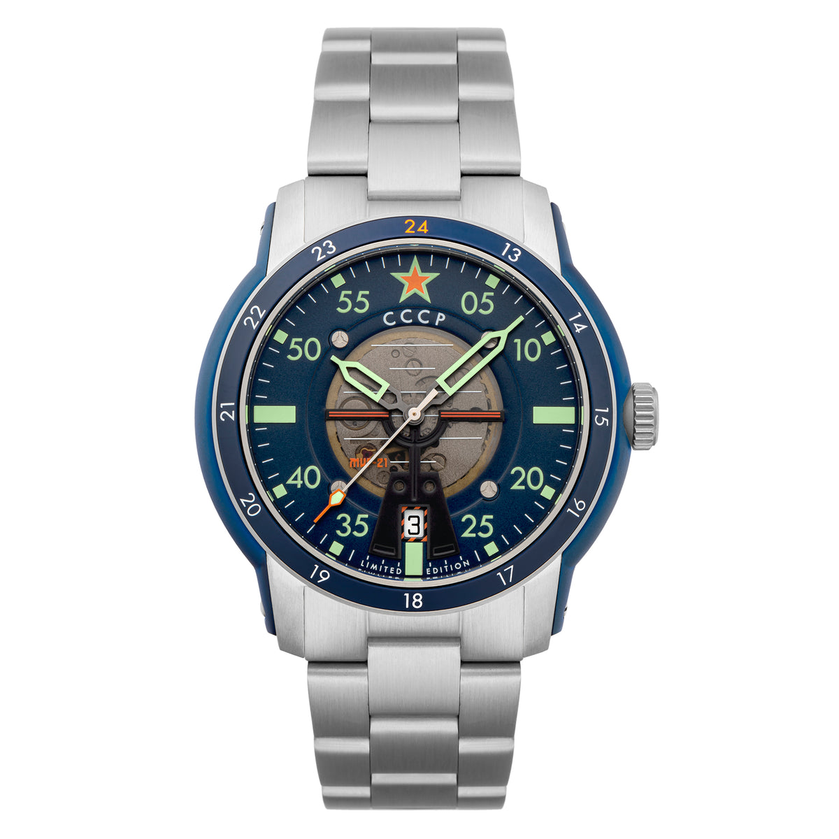 MIG-21 BLUE / STAINLESS STEEL | Blue Dial