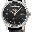 Excelsior Swiss made Automatic Sellita SW240, Day Date Black Dial,  Black Italian Handmade Leather Strap | Black Dial