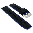 SIL.300 | Two-Tone Quick Release Rubber Silicone Watch Band - 20mm, Black / Blue 20mm / Black & Blue |  Dial