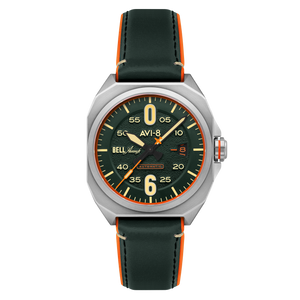 Bell X-1 Machbuster Automatic Green / Green Hybrid leather and rubber strap | Green Dial