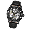 Legacy Automatic Black Skeleton Watch Black/Leather | Black Dial
