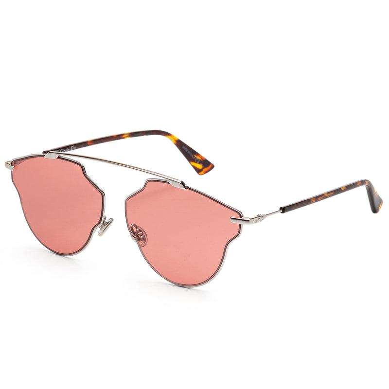 So Real Pops Silver and Havana Frame, Grapefruit Lens |  Dial
