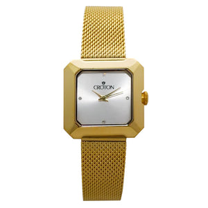 Ladies All Stainless Steel Silvertone Mesh Bracelet Watch with Gray Dial