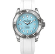 Damascus Swiss Automatic SW200 Deep Marine Explorer II Damascus/Light Blue Dial/White Strap | Light-blue Dial
