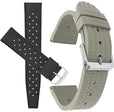 2 Pack - Vintage Rubber Diver Watch Bands ��� Tropical and Waffle Black and Grey, 20mm |  Dial