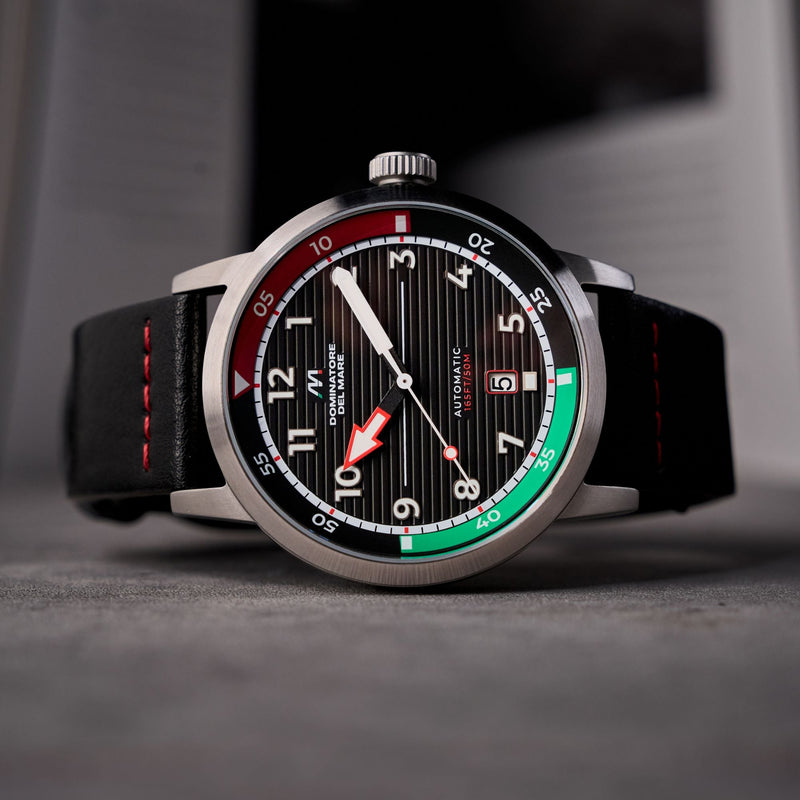 Camogli Automatic Black / Black Leather | Black Dial