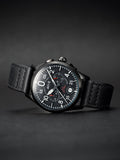 Spitfire Lock Chronograph Watch Black / Leather | Black Dial