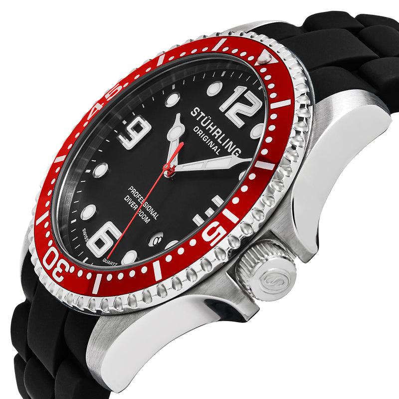 Aquadiver Silver/Red Bezel | Black Dial