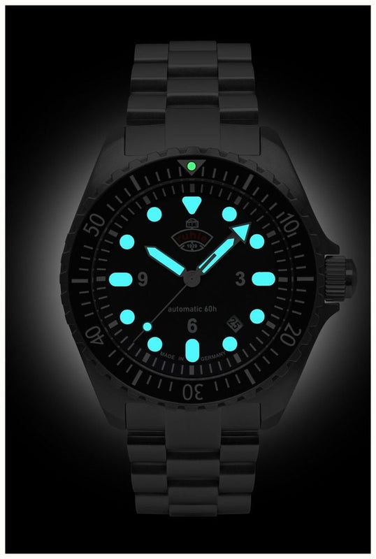 NVA Kommando Minentaucher Black / Red Strap | Black Dial