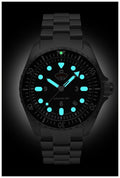NVA Kommando Minentaucher Black / Red Strap Black Dial