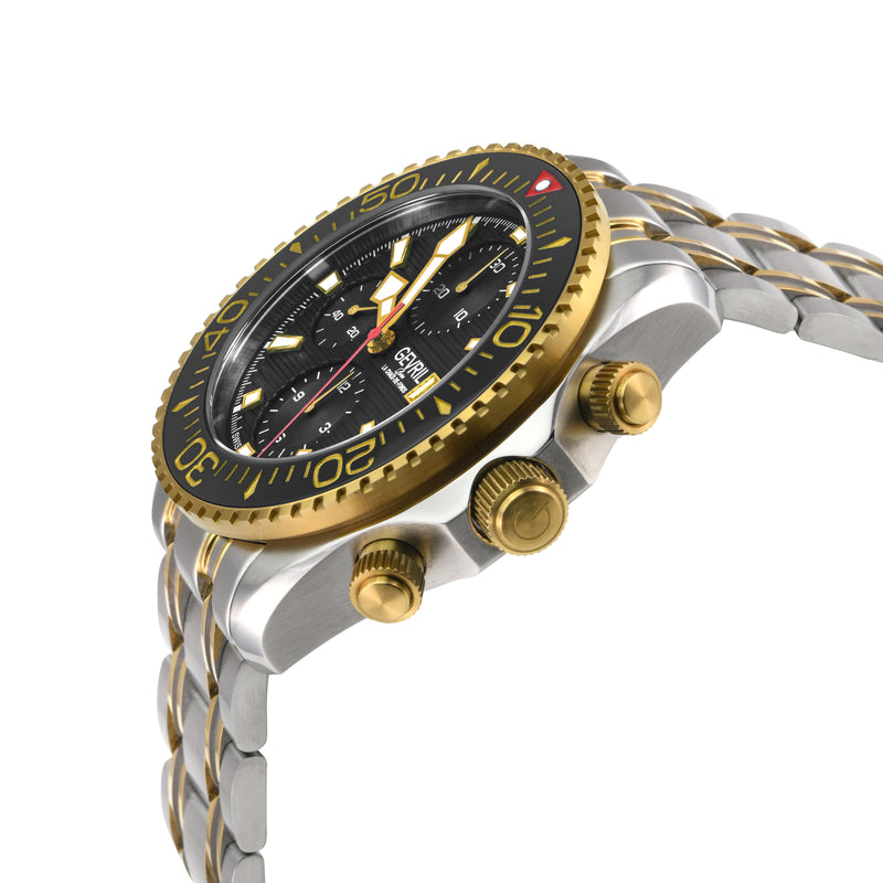 Hudson Yards Chronograph SW500 Chronograph , helium valve Diver BG | Black Dial