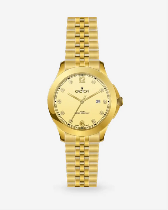 Croton's Ladies Stainless Steel Watch with Diamond Markers  |  Dial