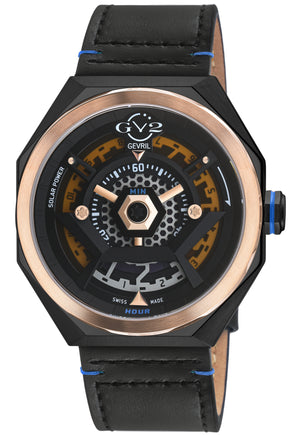 Stella Solare Swiss Ronda 212 Solar Quartz, 5 jewels, ultra-thin, Black/Brown subtle depth, dual-tone  dial | Black Dial