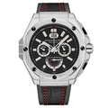Mens Sport Watch Black/Leather | Black Dial