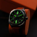 Bell X-1 Machbuster Automatic Black / Orange Hybrid leather and rubber strap | Black Dial