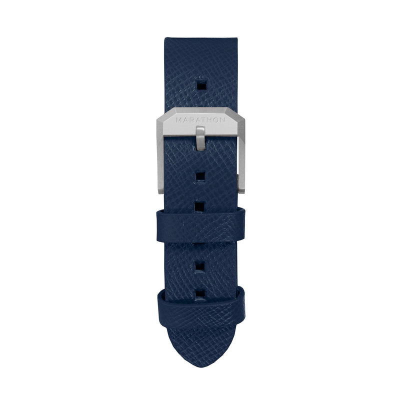 STRAP, 20mm, ITALIAN LEATHER, CROSS HATCH, PARKERIZED BUCKLE, ROYAL BLUE, STANDARD ITALIAN LEATHER, CROSS HATCH |  Dial