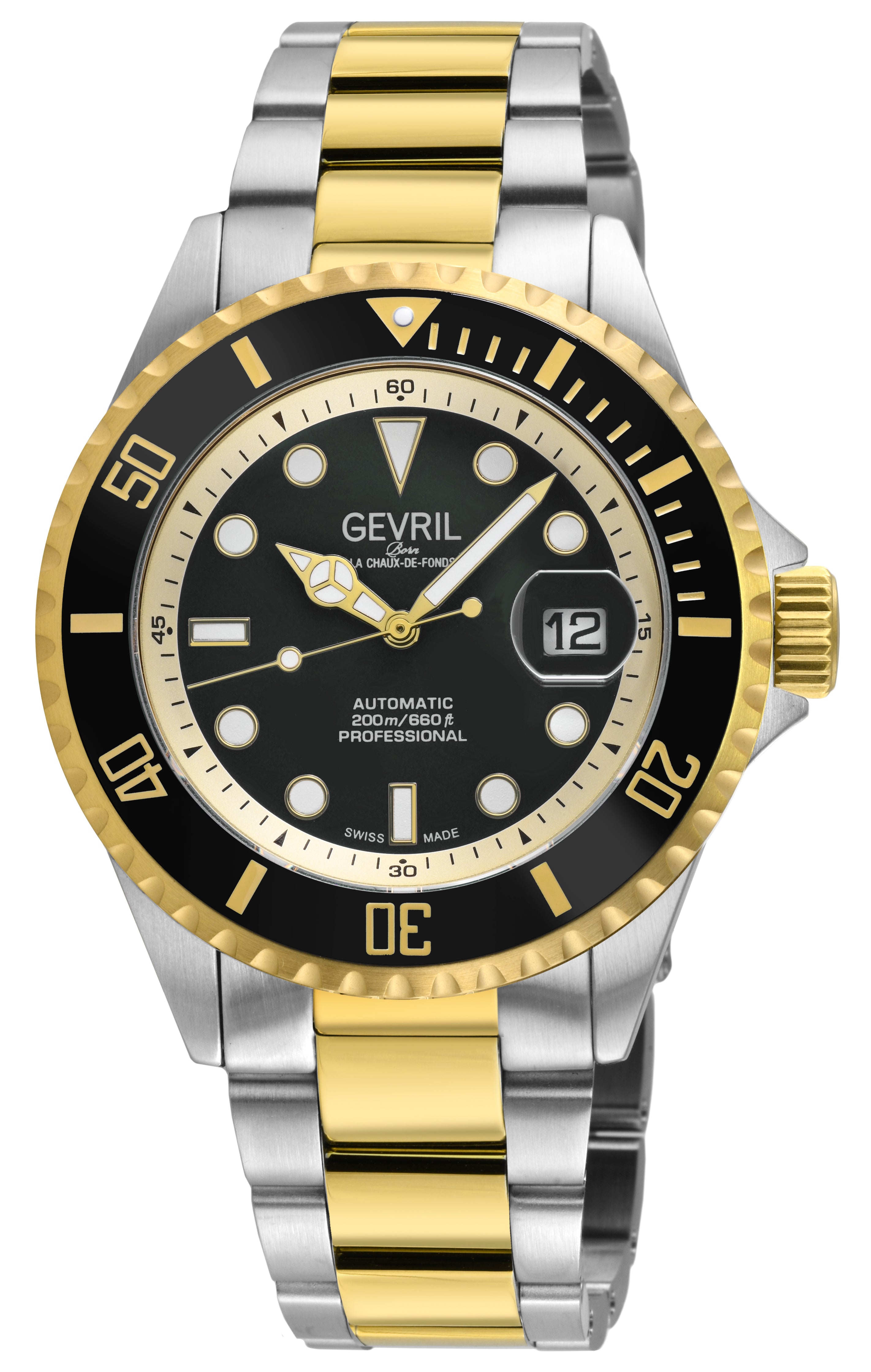 Gevril Wall Street Sellita Automatic Movement Black Dial 41855A