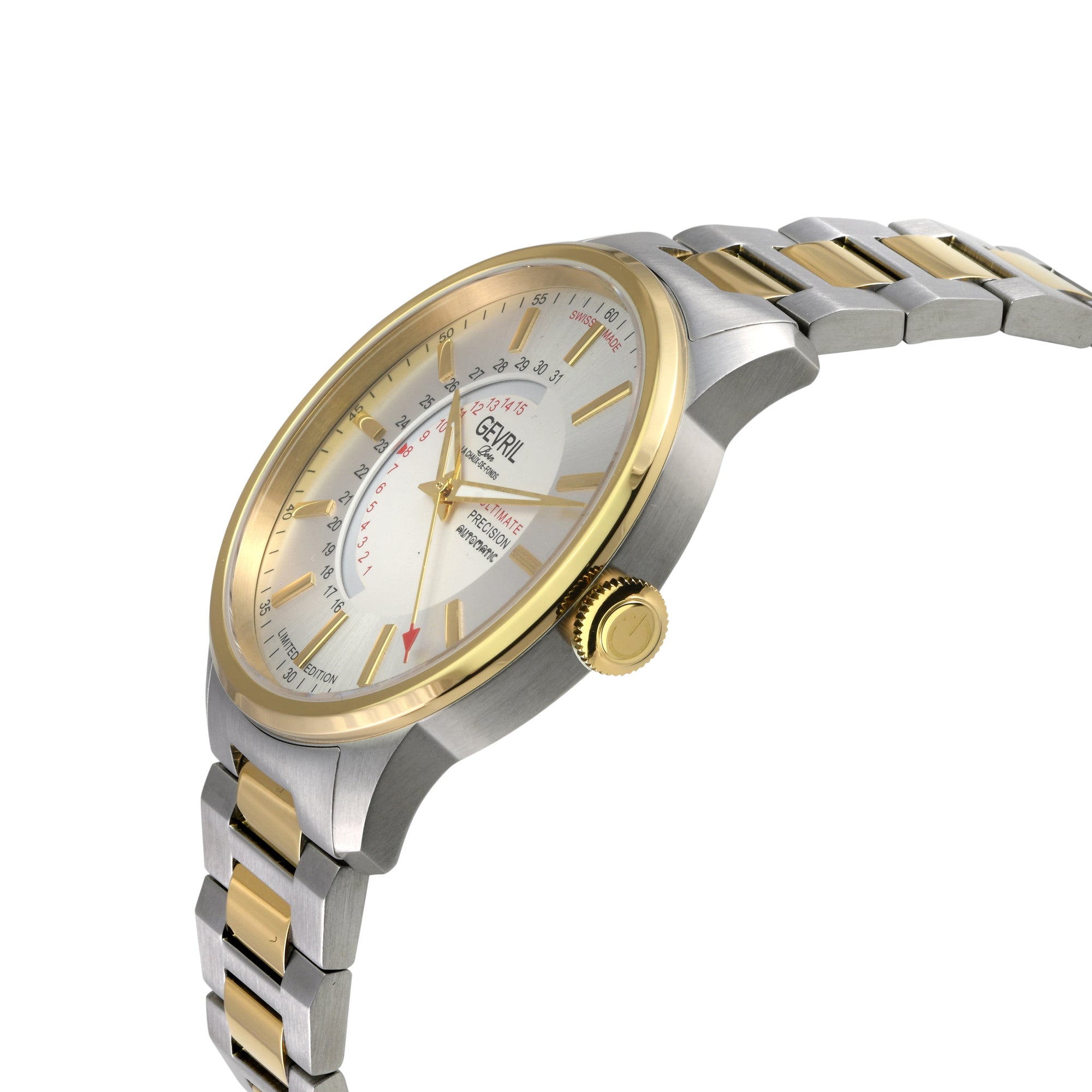 Guggenheim Sellita SW 220 Custom date wheel, SS Case, White dial, SS Bracelet | White Dial