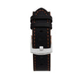 Thick Leather Two-Tone Racer Band for Apple Watch Series 8/7/6/5/4/3/2/1/SE Black & Orange (38mm | 40mm | 41mm) |  Dial