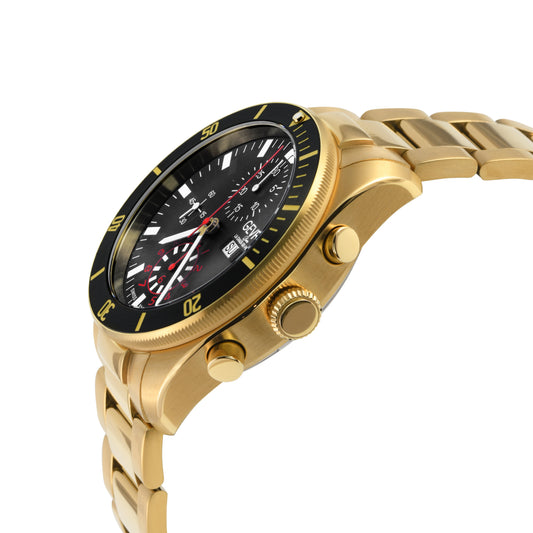 Yorkville - Chronograph Gevril Yorkville Swiss Automatic Chronograph  Watch, IPYG Case, Black/Gold bezel, Gray Dial, SS/IPYG Bracelet. | Gray Dial