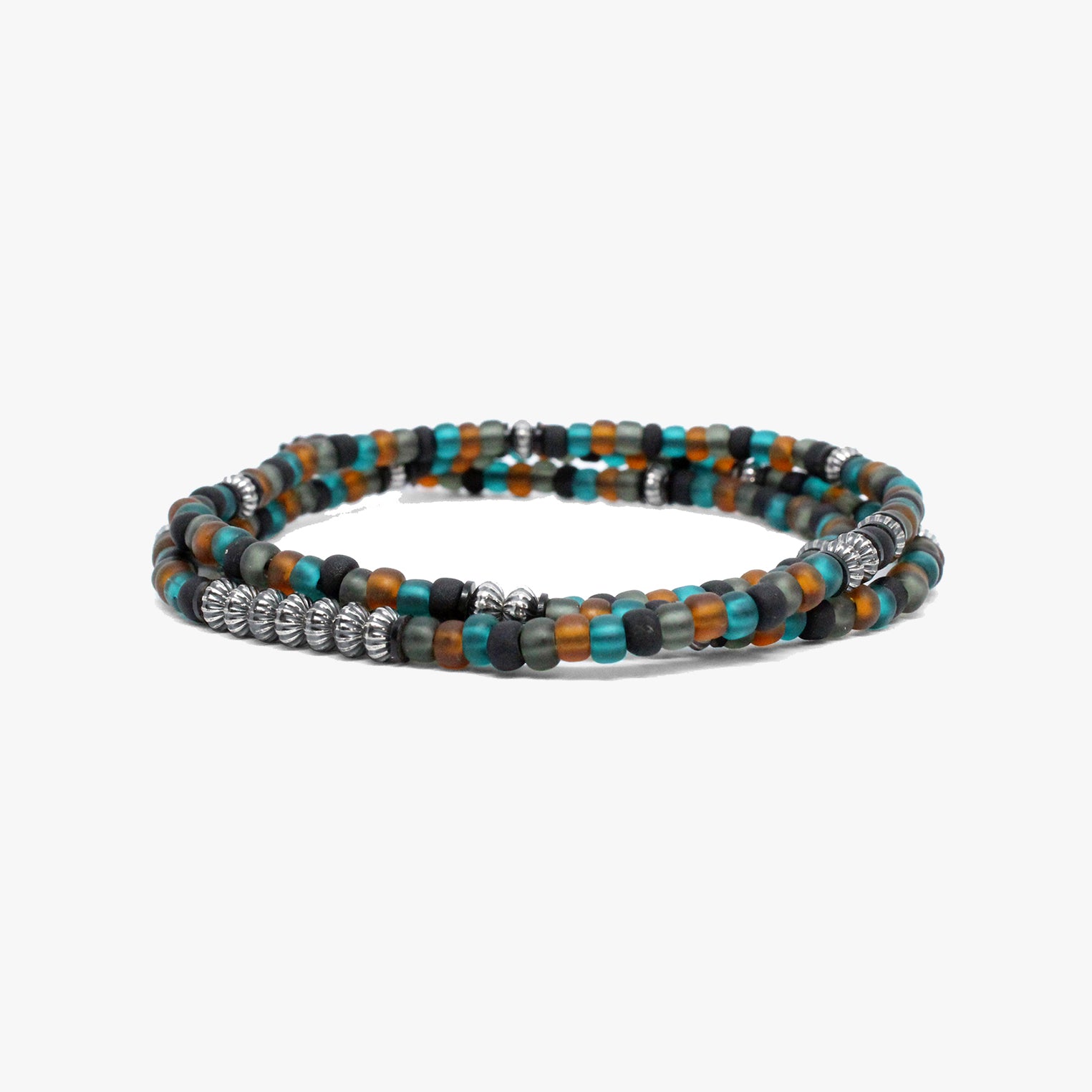 Multi Color Czech Glass, Sterling M (7.25" Wrist) |  Dial