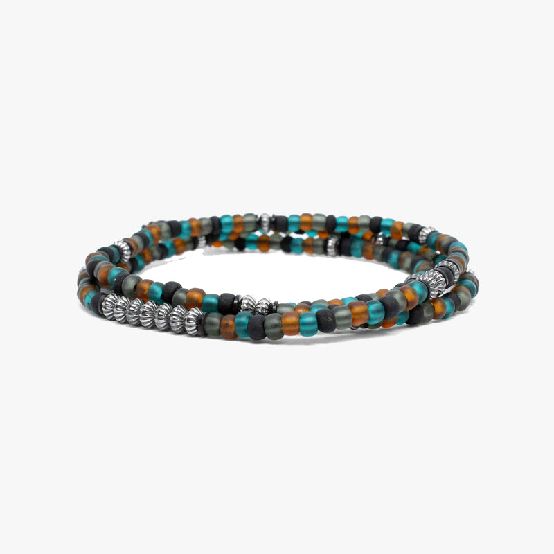Multi Color Czech Glass, Sterling M (7.25" Wrist) |  Dial