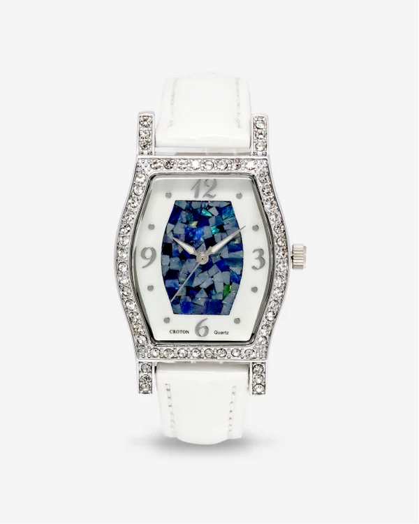 PIETRA Ladies Quartz Mother of Pearl Dial Watch with Crystal Bezel  |  Dial