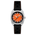 Buxton Automatic Orange/ Black Leather | Orange Dial