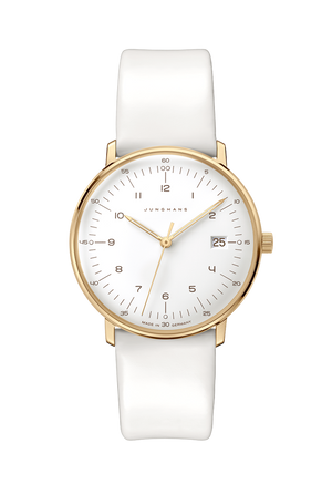 Max Bill Damen White Dial / White Leather Strap White Dial