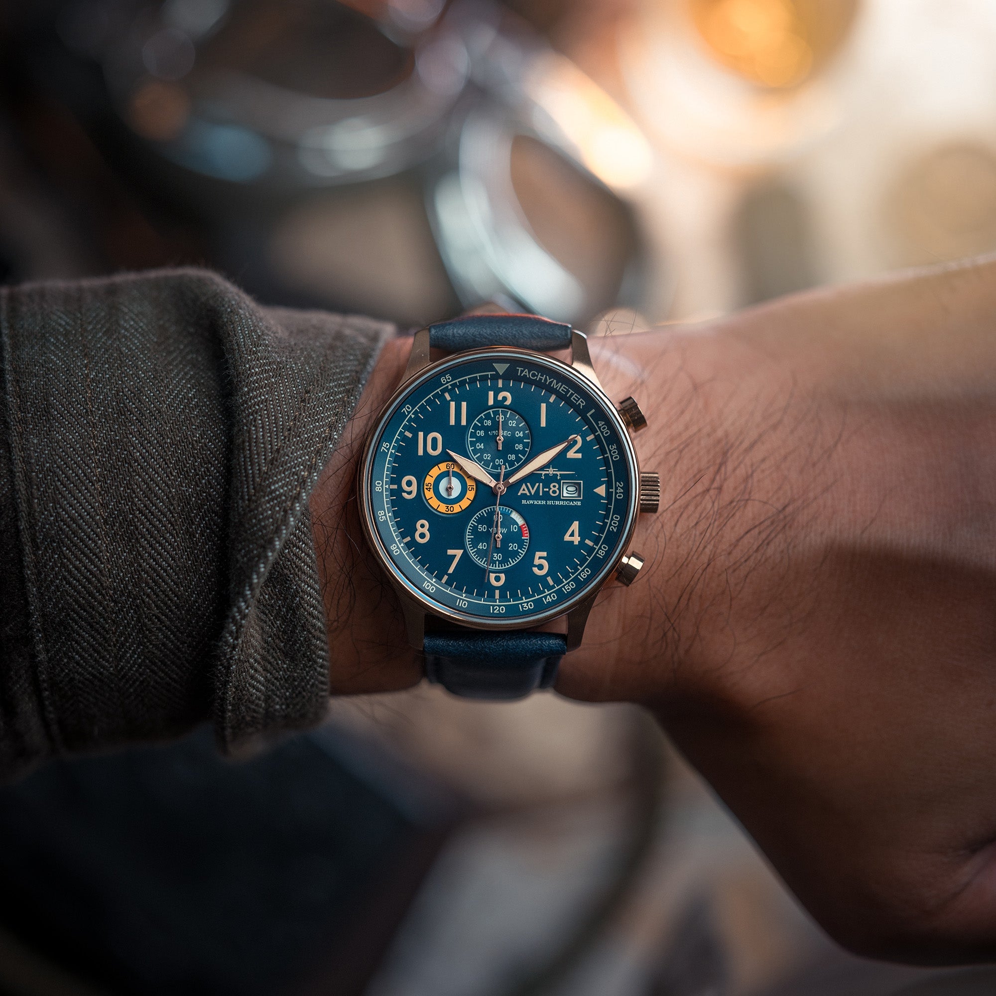 AVI-8 Classic Chronograph SII VD57 Movement Blue Dial AV-4011-0Q