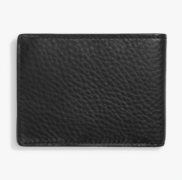 Slim Bifold Wallet Natural Grain Leather - Black
